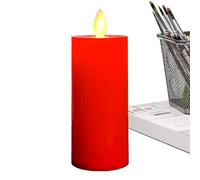 Vesidoloy Red Moving Wick Flameless Candles - Red Flickering Flameless Pillar Candles - Fake, LED, Table Decoration, Home Decoration