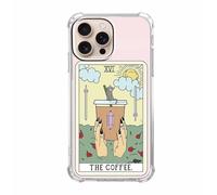 Vesidurt Coffee Tarot Card Cup Sun Floral Cat Pattern Case for iPhone 16 Pro,Unique Trendy Soft TPU Phone Protective Cover,ip16pro