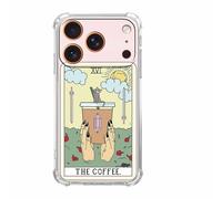 Vesidurt Coffee Tarot Card Cup Sun Floral Cat Pattern Case for iPhone 17 Pro,Unique Trendy Soft TPU Phone Protective Cover,ip17pro
