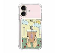 Vesidurt Coffee Tarot Card Cup Sun Floral Cat Pattern Case for iPhone 17,Unique Trendy Soft TPU Phone Protective Cover,ip17
