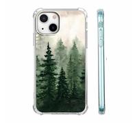 Vesidurt Foggy Forest Mountain Nature Scenery Pattern Case for iPhone 15 Plus & iPhone 14 Plus,Unique Trendy Soft TPU Phone Protective Cover,ip15plus
