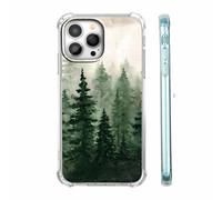 Vesidurt Foggy Forest Mountain Nature Scenery Pattern Case for iPhone 15 Pro Max,Unique Trendy Soft TPU Phone Protective Cover,ip15promax