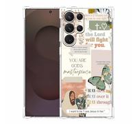 Vesidurt Jesus Flowers Case for Samsung Galaxy S25 Ultra,Christian Bible Verses Collage,Trendy Soft TPU Bumper Case Compatible for Galaxy S25 Ultra