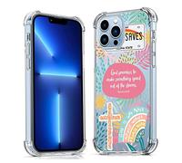 Vesidurt Jesus God for iPhone 13 Pro Clear Case,Christian Positivity Quotes Pattern for Christians,Trendy Soft TPU Protective Case Compatible with iPhone 13 Pro
