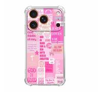 Vesidurt Pink Jesus Bible Verse Christian Quotes Collage Pattern Case for iPhone 17 Pro,Unique Trendy Soft TPU Phone Protective Cover,ip17pro
