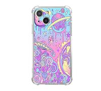 Vesidurt Psychedelic Trippy Alien Art Case for iPhone 13 Mini,Abstract Hippie Aesthetic Art Pattern,Trendy Soft TPU Case Compatible for iPhone 13 Mini