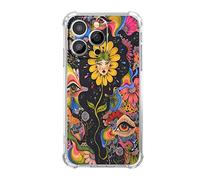 Vesidurt Trippy Psychedelic Flower Case for iPhone 13 Pro,Hippie Eyes Art Pattern,Unique Soft TPU Bumper Case for iPhone 13 Pro
