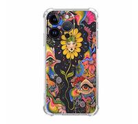 Vesidurt Trippy Psychedelic Flower Case for iPhone 14 Pro,Hippie Eyes Art Pattern,Unique Soft TPU Bumper Case for iPhone 14 Pro