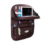 Vesone Back Of Car Seat Organizer | PU Leather Kick Mats Backseat - Organizer with Touch Screen Tablet Holder, for Kids, Car Travel Accessories with Storage Pockets