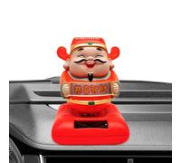 Vesone Cai Shen Statue,Creative God of Wealth Solar Dancing Toys - Desktop Swing Statues, Car Interior Decorations, Funny Solar Dancing Figurines for