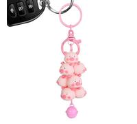Vesone Keychain - Key Chains for Car Keys | Favors Pink Stacking Keychains, Animal Themed, Piggy Animal Keyring, Birthday Decorations