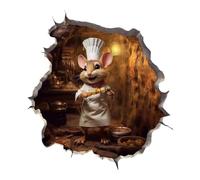 Vesone Mouse Hole Wall Art Sticker, Mouse Hole Wall Art Stickers, Funny Mouse Wall Decal, Waterproof PVC Mouse in a Hole Wall Decals for Kids Rooms Living Room Bedroom 12.7x14cm