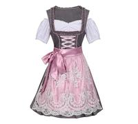Vesone Women's German Dirndl Dress 1 Set Traditional Bavarian Dirndl Dress