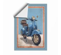 Vespa in Blue Vintage Unframed Wall Art Print A3 (42×29.7cm), Wall Decor for Living Room, Bedroom, Office & Home, Art Gift