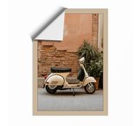 Vespa in Terracotta Vintage Unframed Wall Art Print A1 (84.1×59.4cm), Wall Decor for Living Room, Bedroom, Office & Home, Art Gift
