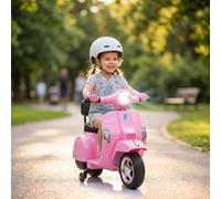 Vespa Licensed 6V 4 Wheel Electric Scooter for Kids | Retro Vintage Toy with Anti-Tip Stabilizer Wheels, Headlight and Backrest, Polypropylene Body for Kids 3-1 Years