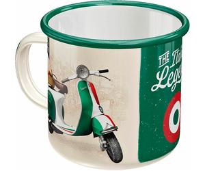Vespa Mug, Vespa Scooter Enamel Mug, Nostalgic Art Vespa Mug, Northern Soul Mug