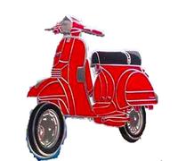 Vespa PX Scooter Red And Silver Enamel Pin Badge 3cm x 2.5cm