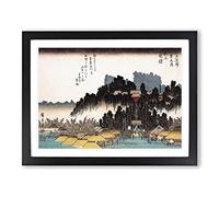 Vesper Bells At Ikegami By Utagawa Hiroshige Asian Japanese Framed Print | A3 Black Framed Wall Art | Ready to Hang | Asian Nature Picture | Living Room Bedroom Lounge Office