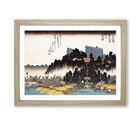 Vesper Bells At Ikegami By Utagawa Hiroshige Asian Japanese Framed Print | A3 Oak Framed Wall Art | Ready to Hang | Asian Nature Picture | Living Room Bedroom Lounge Office