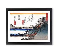 Vesper Bells At Mii Temple By Utagawa Hiroshige Asian Japanese Framed Print | A3 Black Framed Wall Art | Ready to Hang | Asian Religious Picture | Living Room Bedroom Lounge Office