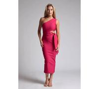 Vesper Women's One Shoulder Midaxi Dress with Belt in Cerise | Size: 10 Vesper Cerise 10