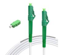 Vesperia 100m(328ft) Armored Network Fibre Optic Cable LC/APC to LC/APC OS2 Simplex Singlemode 9/125μm LSZH FTTH 3.0mm Patch Cord Fiber Cables with Adapter Coupler