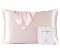 Vespersilk 100% Mulberry Silk Pillowcase for hair and skin, Real Premium 19 Momme, Grade 6A Silk on Both Sides, with Hidden Zipper, 1pc (Standard 50x75cm, Pink)