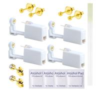 Vessantara Ear Piercing Kit-18 PCS Disposable Self Ear Piercing Gun Piercing Tools with Golden Black Earrings Stud Ear Hole Cleaners (4G204)