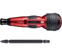 VESSEL 220USB-P1RE Electric Ball Grip Screwdriver Plus Premium 3-Level Switching Mode, Limited Color (Red) with 1 Bit