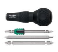 Vessel Ball Grip Replacement Screwdriver with Screw Mag Catcher Plus, Negative, Posi Drive 220W-3NMC