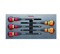 VESSEL Ball Ratchet Screwdriver Set 5pcs. No.22005EVA