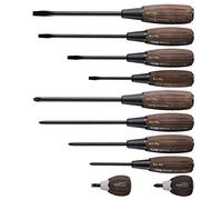 VESSEL Compo 3310PS Set of 10 Screwdrivers Wood (Brown)