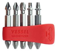 VESSEL EDEPH50K001 Torsion Neck Bit Set PH1, PH2, PH3, SQ2, T25 50 mm 5-Piece Set