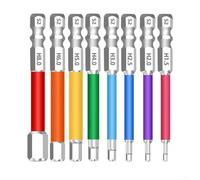 VESSEL Hexagon Screwdriver Bit Set, 65Mm With Strong Magnet, For S2 Die Hard Steel, 2.5-6mm Precision Bits For Tight Spaces And Tough Fastening Tasks