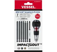 VESSEL Impact & Out Screwdriver with 7pcs bits and Pouch