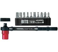 VESSEL Japan Plate Ratchet Magnetic Screw Catch Driver with 10bits TD-73MC