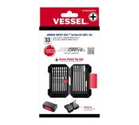 VESSEL JISDRIVE Impact Ball Torsion Bit 33PC. Set, No. IB33JSP01U Made in Japan (Cross Point Tip Set)