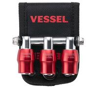 VESSEL QB-10B3R Quick Catcher 3 Row Holder, Red