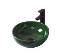 Vessel Sink Creative Colorful Crackle Glaze Above Counter Basin Small Size Ceramic Wash for Bathroom Countertop