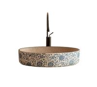 Vessel Sink Oval Ceramic Bathroom Sink Balcony Toilet Outdoor Washstand Basin (Including Accessories) Bathroom Sink