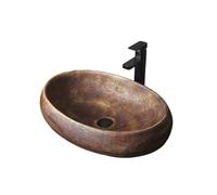 Vessel Sink Retro Industrial Style Above Counter Basin Outdoor Balcony Wash Basin Ceramic Bathroom Sink for Lavatory Vanity Cabinet