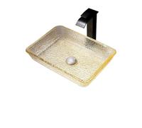 Vessel Sinks Bathroom Vessel Sink Toilet Rectangular Wash Basin Tempered Glass Hotel Art Countertop Bathroom Bowl Sink(A,Sink Set)