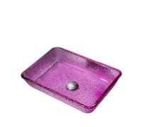 Vessel Sinks Bathroom Vessel Sink Toilet Rectangular Wash Basin Tempered Glass Hotel Art Countertop Bathroom Bowl Sink(B,Sink only)