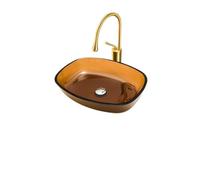 Vessel Sinks Bathroom Vessel Sink Toilet Simple Washbasin Tempered Glass Hotel Counter Basin Bathroom Bowl Sink(C,Sink Set)