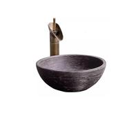 Vessel Sinks Chinese Style Basin Retro Small Apartment Wash Counter Round Creative Personality Size Home Bathroom Bowl Sink(A)