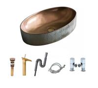 Vessel Sinks Simple Balcony Pool Above Basin Wash Single Household Retro Bathroom Table Bathroom Bowl Sink(B)