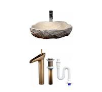 Vessel Sinks Stone Countertop Basin Modern Creative Outdoor Washbasin Bathroom Home Balcony Bathroom Bowl Sink(B)