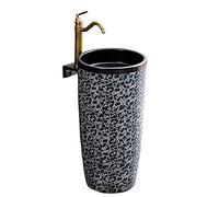 Vessel SXSLTSA Ceramic Handmade Pedestal SXSLTSA, One Piece with Drain Installation Hole, for Bathroom, Balcony,E,42x42x83cm,I-42x42x83cm
