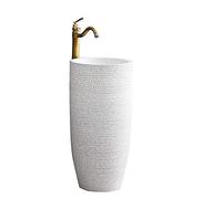 Vessel SXSLTSA Ceramic Handmade Pedestal SXSLTSA, One Piece with Drain Installation Hole, for Bathroom, Balcony,E,42x42x83cm,I-42x42x83cm